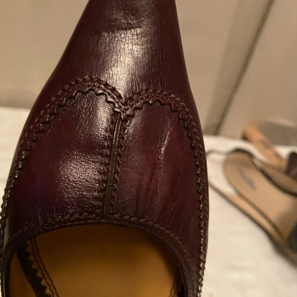 Yves St Laurant dark brown leather pumps - Picture 8 of 12